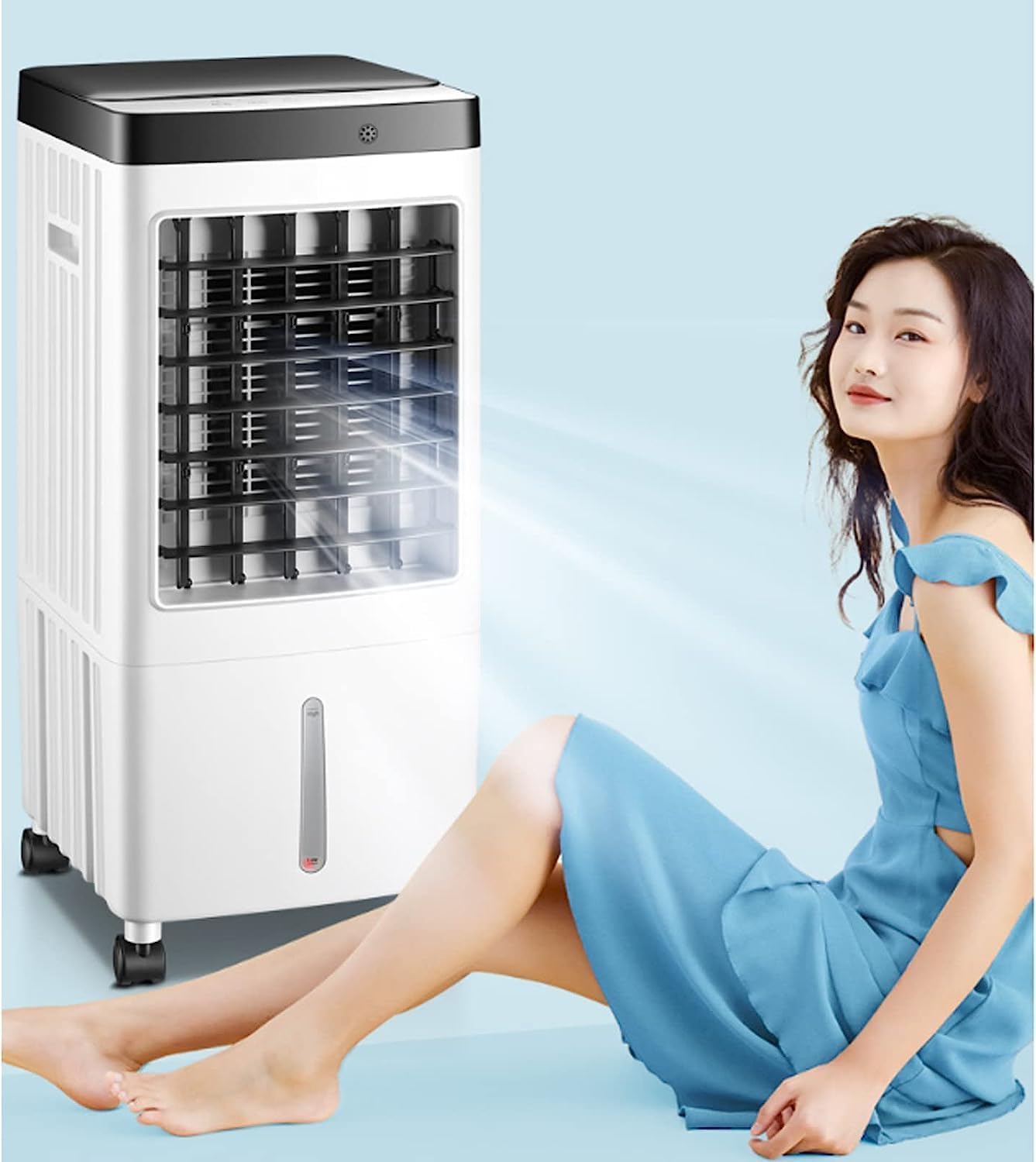  Climatiseur Portable 10L Déshumidificateur De Ventilateur De Refroidissement Sans Tuyau Avec 3 Vitesses Et Minuterie Pour Le Bureau à Domicile, Refroidisseur Sans Vent Sans énergie Conception Compacte