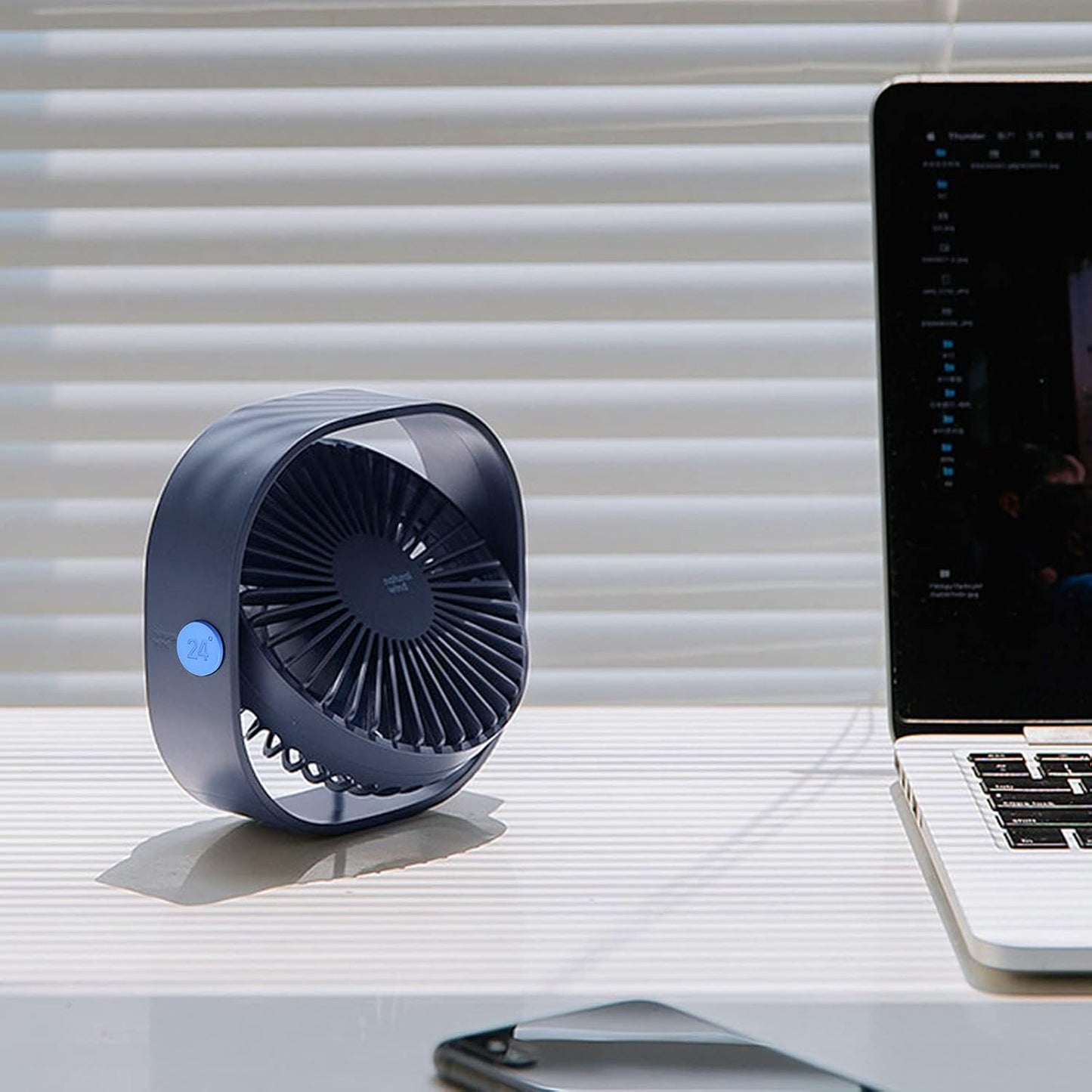  Simpeak Ventilateur USB Mini Ventilateur Portable Silencieux Ventilateur Bureau 3 Vitesses Réglable Alimenté Par USB, Pour Le Maison Et Bureau (Bleu)