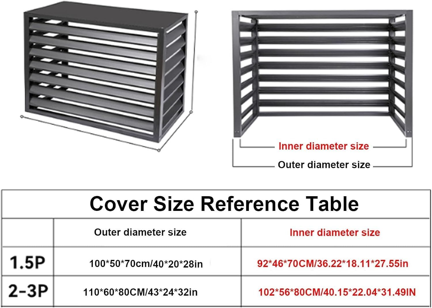 GENERIC Housse De Protection Pour Climatiseur Extérieur Toutes Saisons, Housse De Protection Autonome En Aluminium Et Support De Fleurs Et élégante