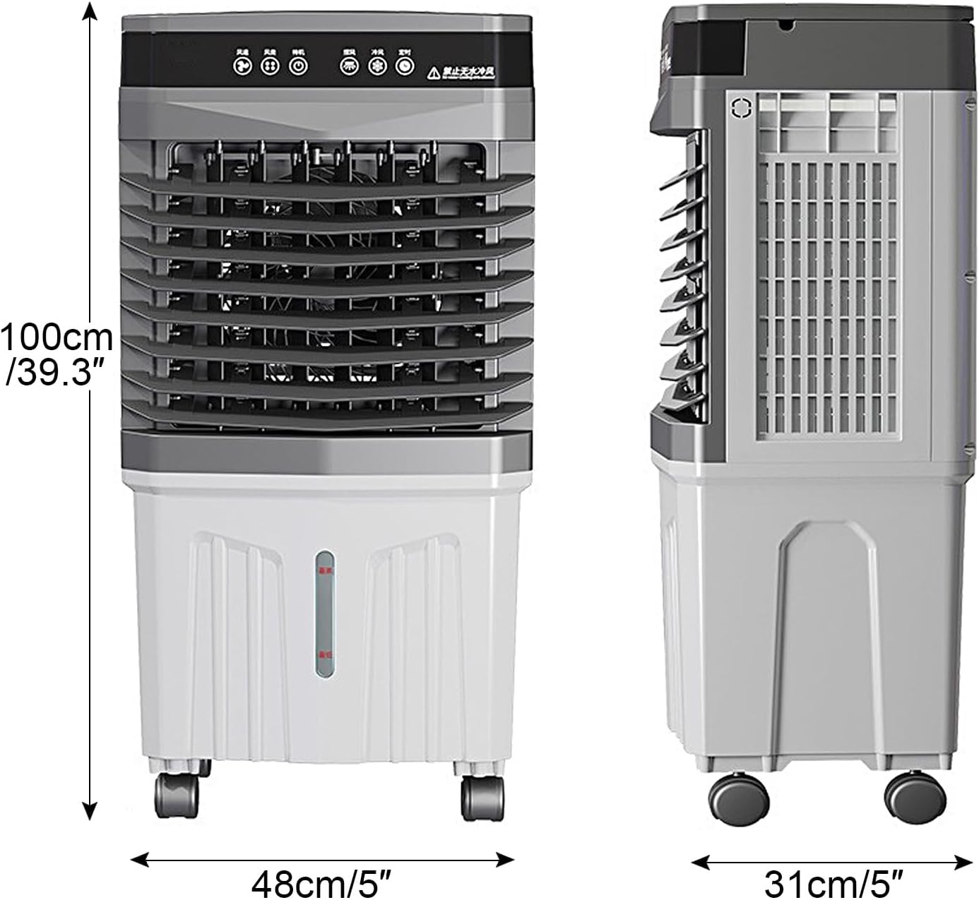GENERIC Refroidisseur D'air évaporatif, Ventilateur De Refroidissement Portable 3 En 1 Avec Minuterie De 12 Heures, Oscillation à 120 °, Télécommande, Réservoir D'eau 13,2 Gal, 4 Packs De Glace Pour Une Utili