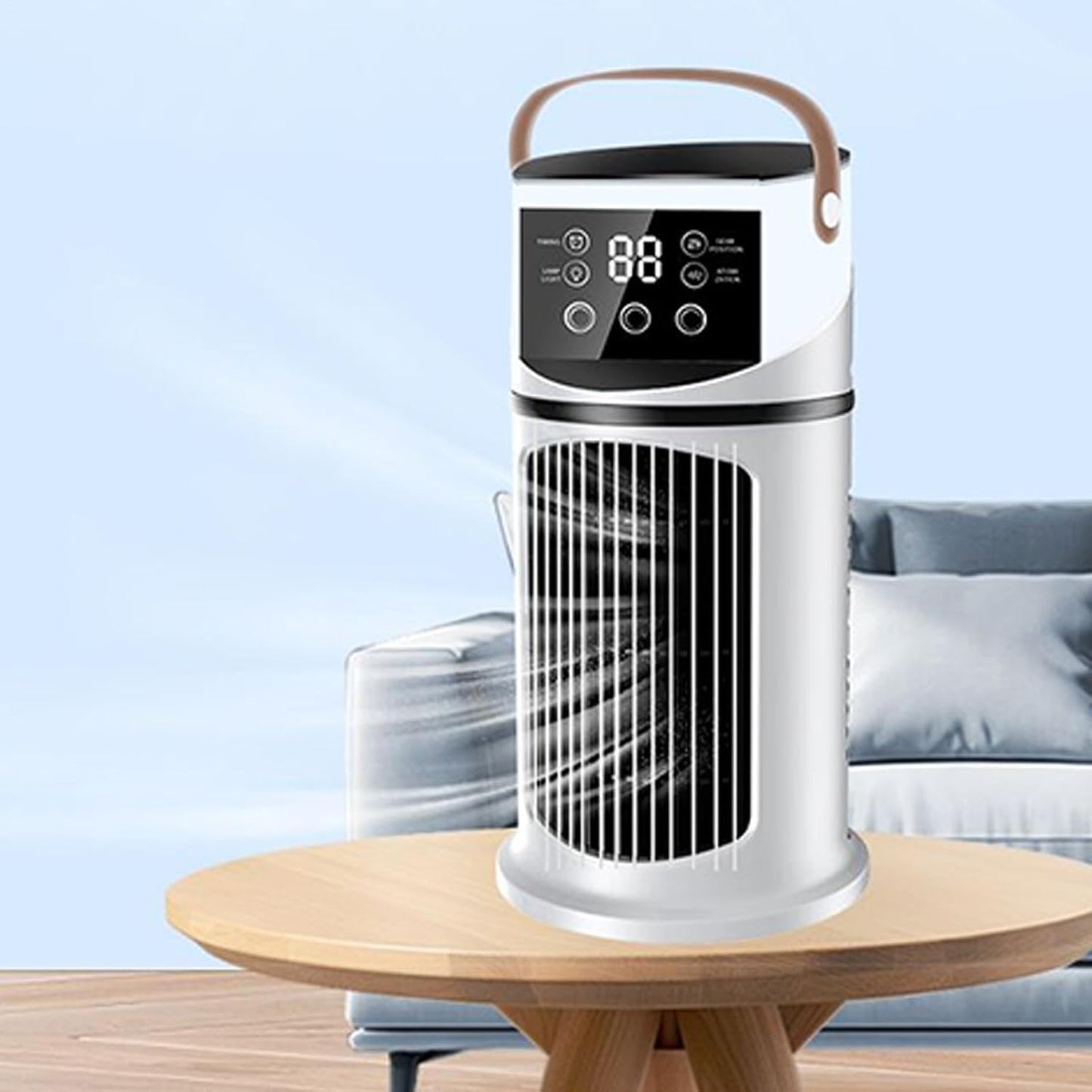  Climatiseurs Portatifs | 4 En 1 Climatiseur Portable | Ventilateur De Bureau Silencieux Rafraîchisseur D'Air | Rechargeable Par USB, Pour La Chambre, Le Bureau, La Maison