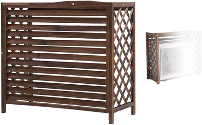  Clôture De Protection De Confidentialité En Bois Massif Pour Climatiseur, Support De Climatiseur Caché En Forme De Coquille De Poubelle, Support De Décoration De Jardin,