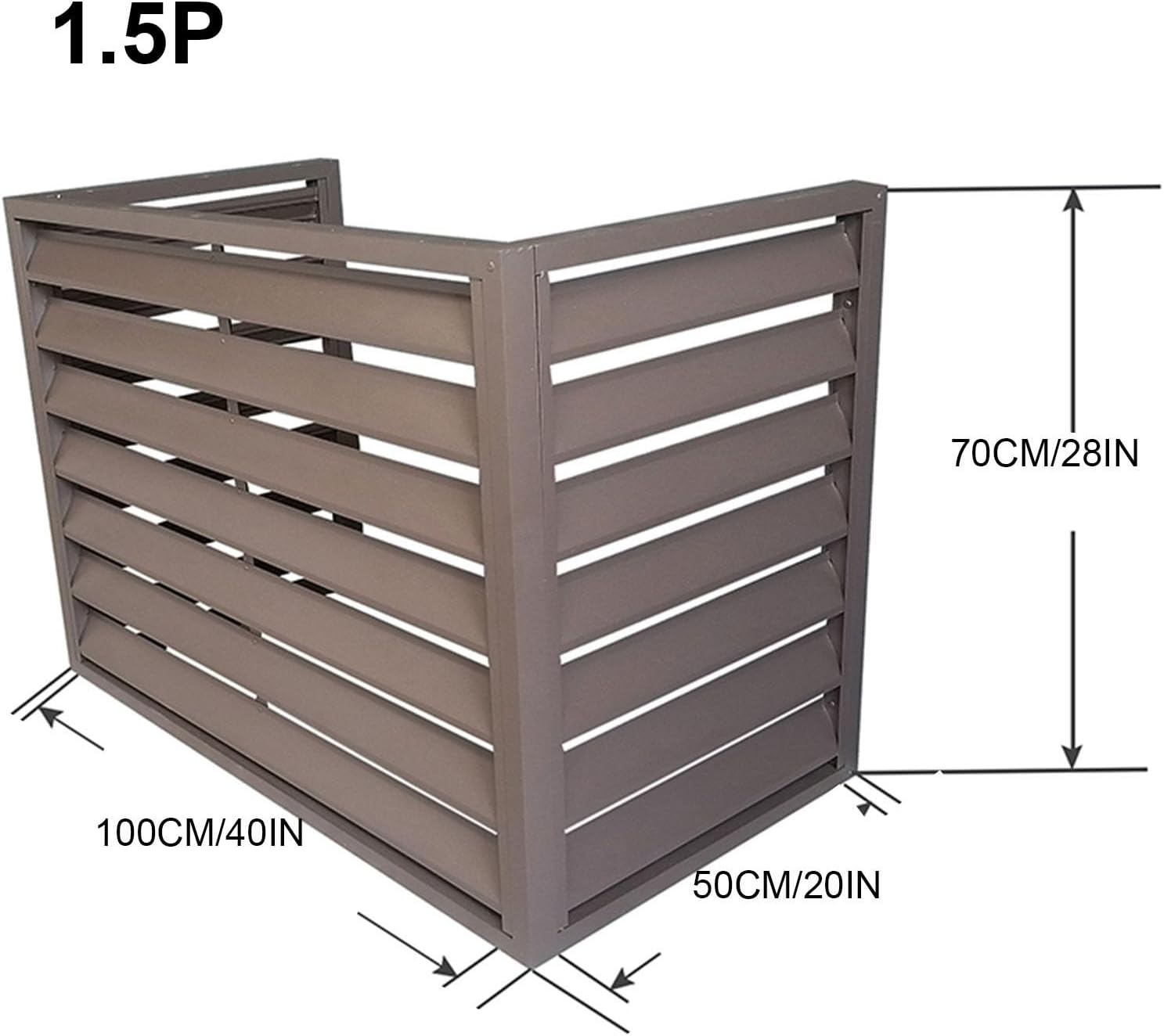GENERIC Housse En Aluminium De Qualité Supérieure Pour Climatiseur Et Pompe à Chaleur | Mini Protecteur D'unité Extérieure Divisée | Protection Complète Pour L'hiver | Couleur Marron Résistante Aux