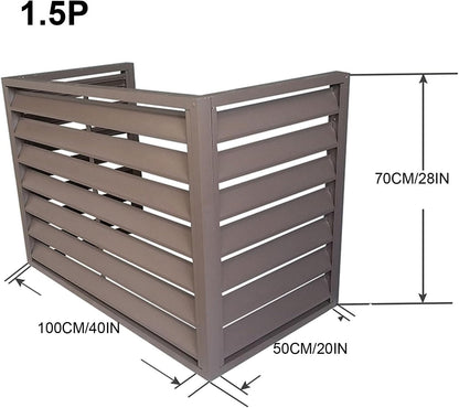 GENERIC Housse En Aluminium De Qualité Supérieure Pour Climatiseur Et Pompe à Chaleur | Mini Protecteur D'unité Extérieure Divisée | Protection Complète Pour L'hiver | Couleur Marron Résistante Aux