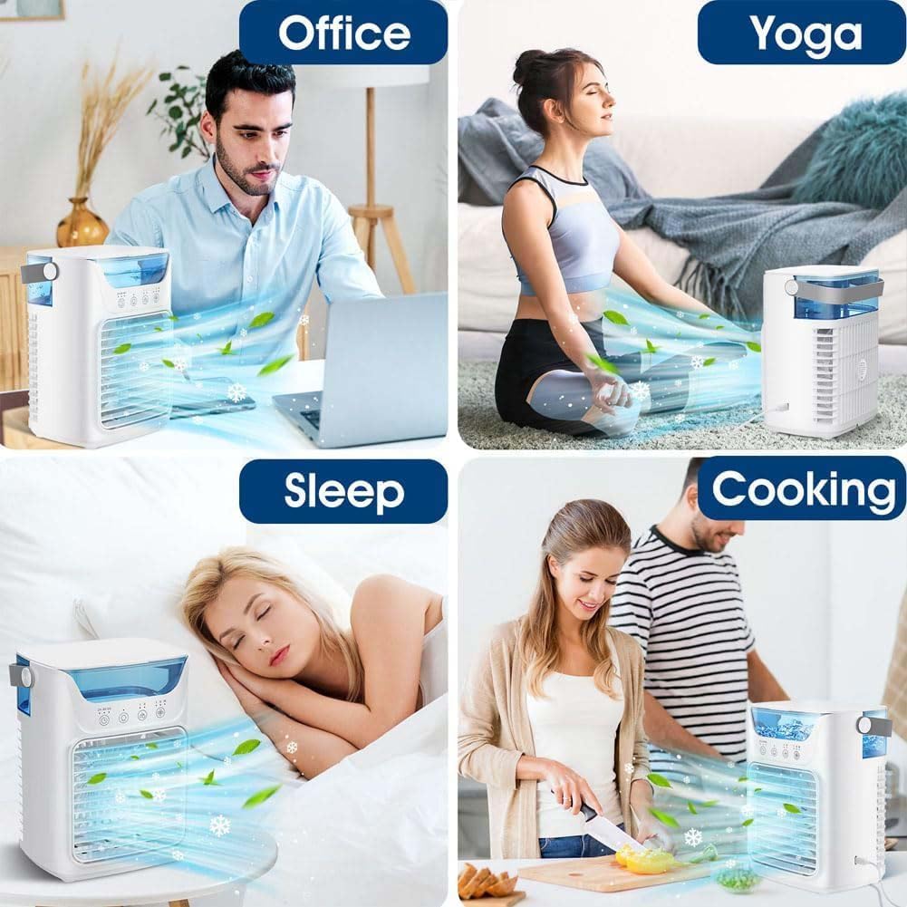  TundraFreeze Portable Ac Unit, TundraFreeze Air Conditioner, 4 En 1 Mini Climatiseur Mobile Avec 3 Vitesses, 2 Niveaux De Brume, 7 Couleurs LED De Nuit, 700ml Climatiseur Portable, Climatiseur Mobile