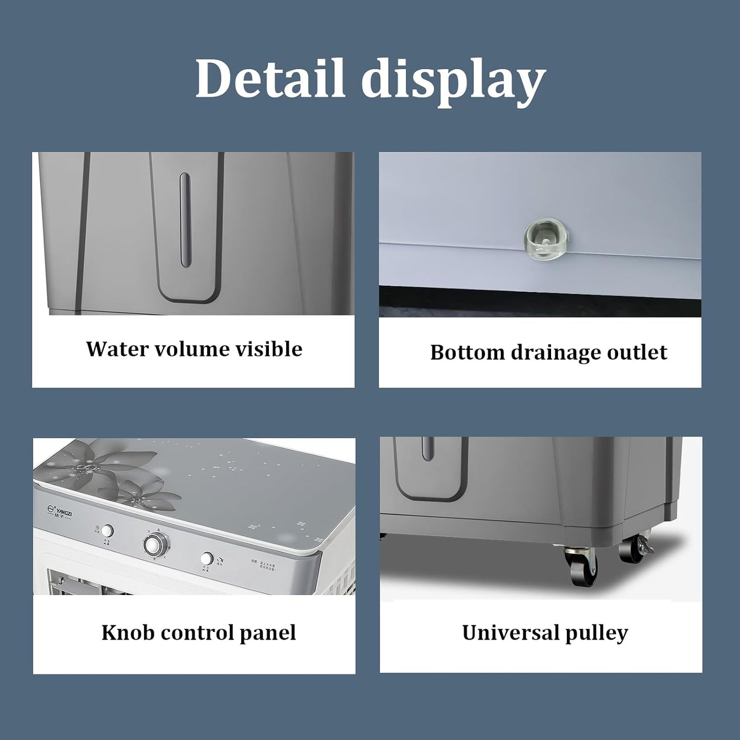 GENERIC Climatiseur Portable, Refroidisseur Par évaporation Avec Réservoir D'eau De 45 L, Trois Vitesses De Vent Réglables, Idéal Pour Hôtels, Restaurants, Ateliers, Supermarchés