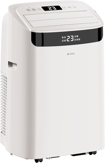  BE COOL Climatiseur Mobile 12000 BTU Avec Chauffage Et Wi-Fi, Silencieux Grâce à L'onduleur, Climatiseur Mobile 4 En 1 Avec Déshumidificateur Et Ventilateur, Pour Pièces Jusqu'à 42 M², Blanc