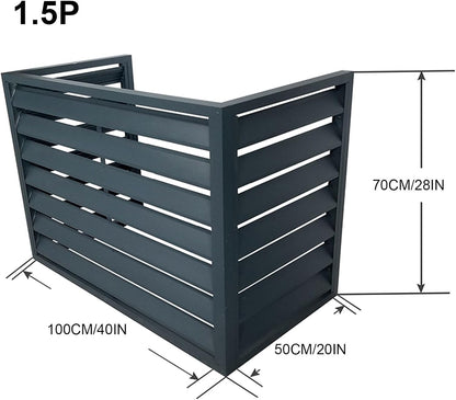 GENERIC Housse De Protection Pour Climatiseur En Alliage D'aluminium - Protection Contre La Pluie - Utilisation Intérieure Et Extérieure - Clôture Grise Pour Cacher L'unité De Fenêtre AC Et Bouclier élégant