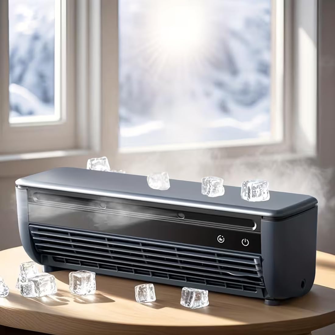  Ventilateur De Refroidissement Et D'humidification à Semi-conducteurs, Climatiseur Portable Sans Conduit Avec Télécommande Et Fonctionnement Silencieux Pour Chambre Et Salon (Noir)