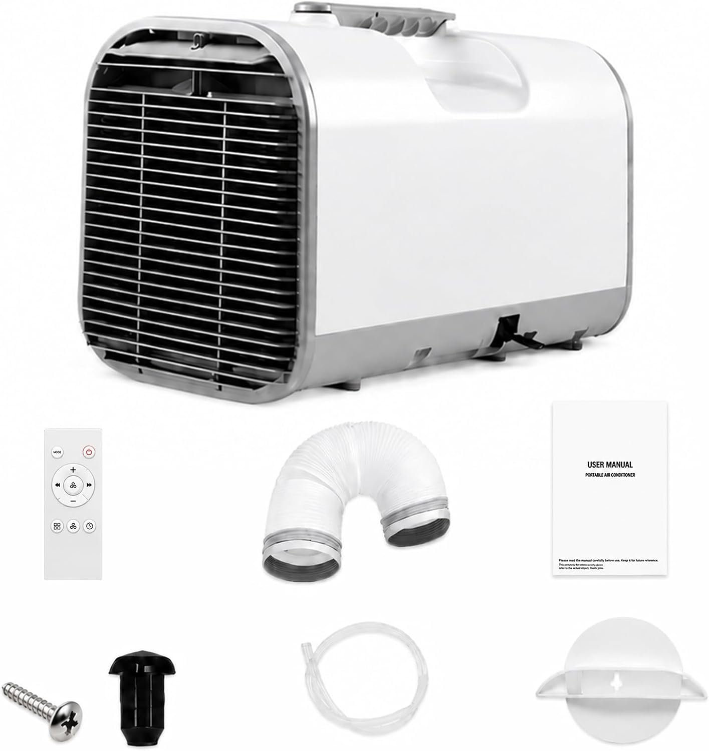  Climatiseur Portable Tente 4000 BTU, Sans Fenêtre Pour Tente RV Camion Van Garage Mini Climatiseur Silencieux 420W Basse Consommation Intérieur Extérieur