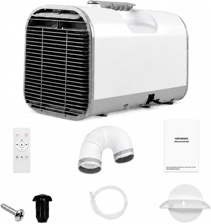  Climatiseur Portable Tente 4000 BTU, Sans Fenêtre Pour Tente RV Camion Van Garage Mini Climatiseur Silencieux 420W Basse Consommation Intérieur Extérieur