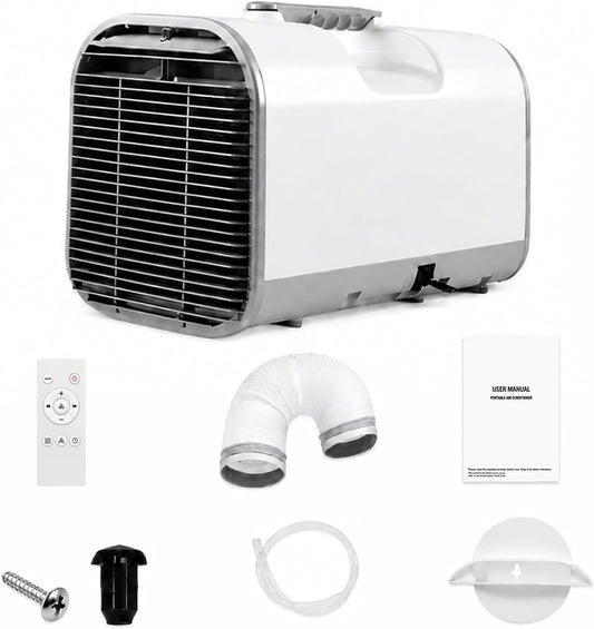  Climatiseur Portable Tente 4000 BTU, Sans Fenêtre Pour Tente RV Camion Van Garage Mini Climatiseur Silencieux 420W Basse Consommation Intérieur Extérieur