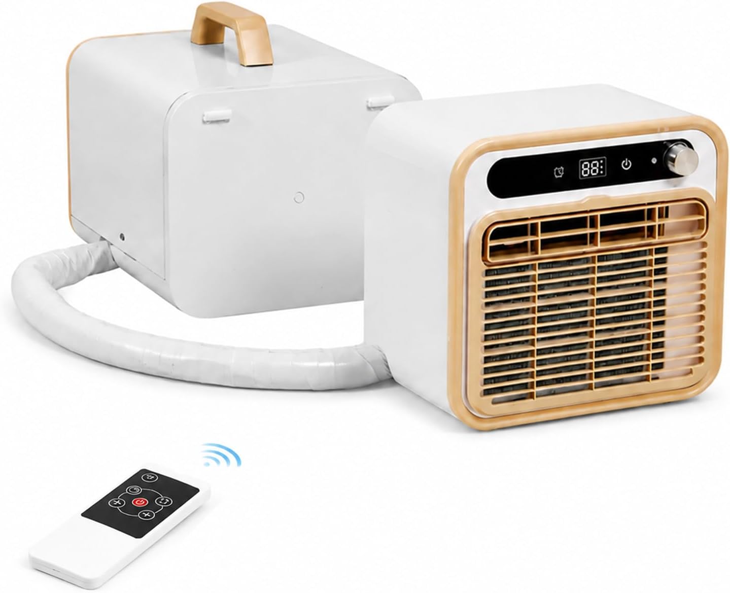  Climatiseur Split Portable 5000 BTU, AC Pour Camping 2m | Structure Compacte Tactile, Climatisation De Bureau Avec Option Tuyau Long 1m/1.5m/2m, Minuterie 12H Lit