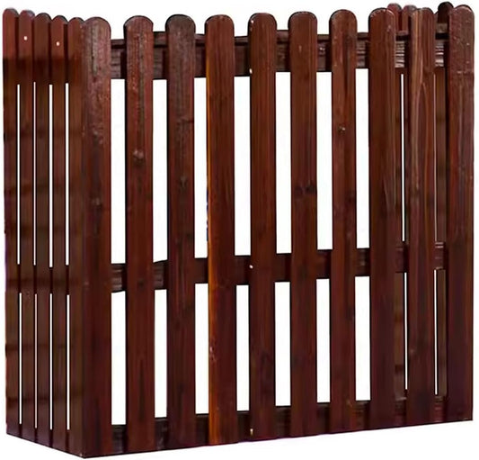  Housse De Protection En Bois Pour Climatiseur Extérieur - Résistante Aux Intempéries - Pour Jardin - Marron - 120 X 60 X 105 Cm