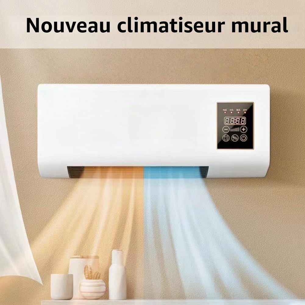 GENERIC Climatiseur, Unité De Refroidissement Et De Chauffage Portable à Fixation Murale, Pas D'installation Avec Télécommande, Idéal Pour Un Usage Domestique