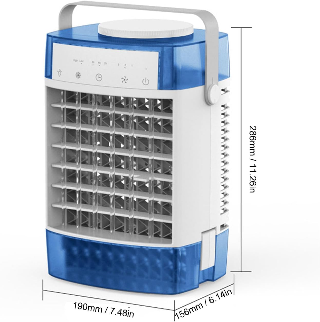  Climatiseur Portable, 3 Vitesses, 3 Modes, Minuterie 2H, 4H, 8H, Veilleuse 7 Couleurs, Avec Conception à Double Réservoir Et Persiennes Réglables, Pour Chambre à Coucher,