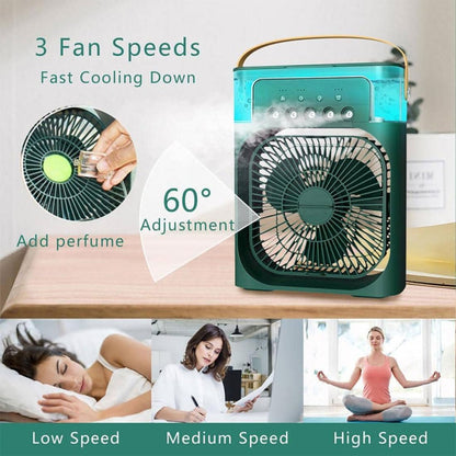  3 In 1 Air Cooler, Climatisation Mobile Ventilateur Portable, Climatiseur Portable, Climatiseur Mobile Silencieux, Mini Ventilateur Humidificateur, Mini Rafraîchisseurs D'air Par évaporation (Noir)