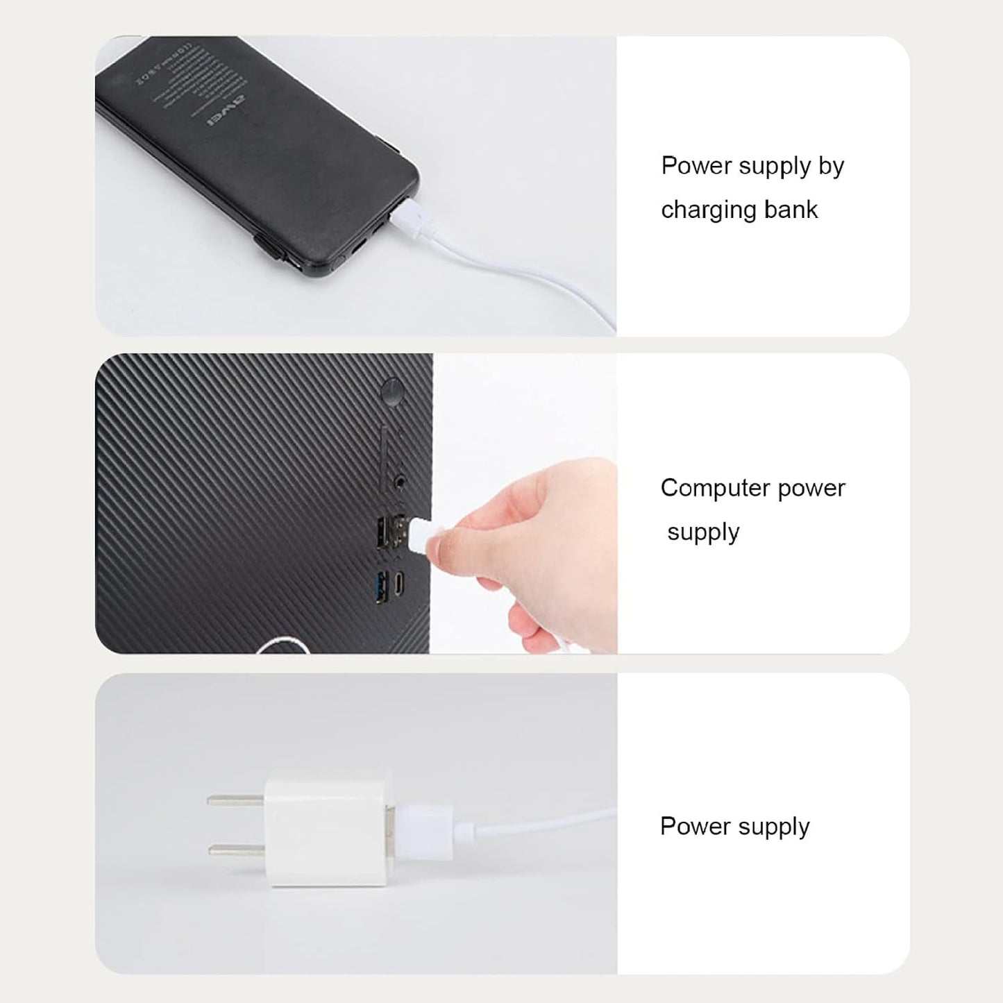  Climatiseur, Mini Refroidisseur D'air Avec Réservoir D'eau De 270 Ml, USB Chargement De Refroidisseur D'air évaporatif à 3 Vitesses, Refroidissement Personnel Silencieux, Bureau Pour Le Bureau à Domi