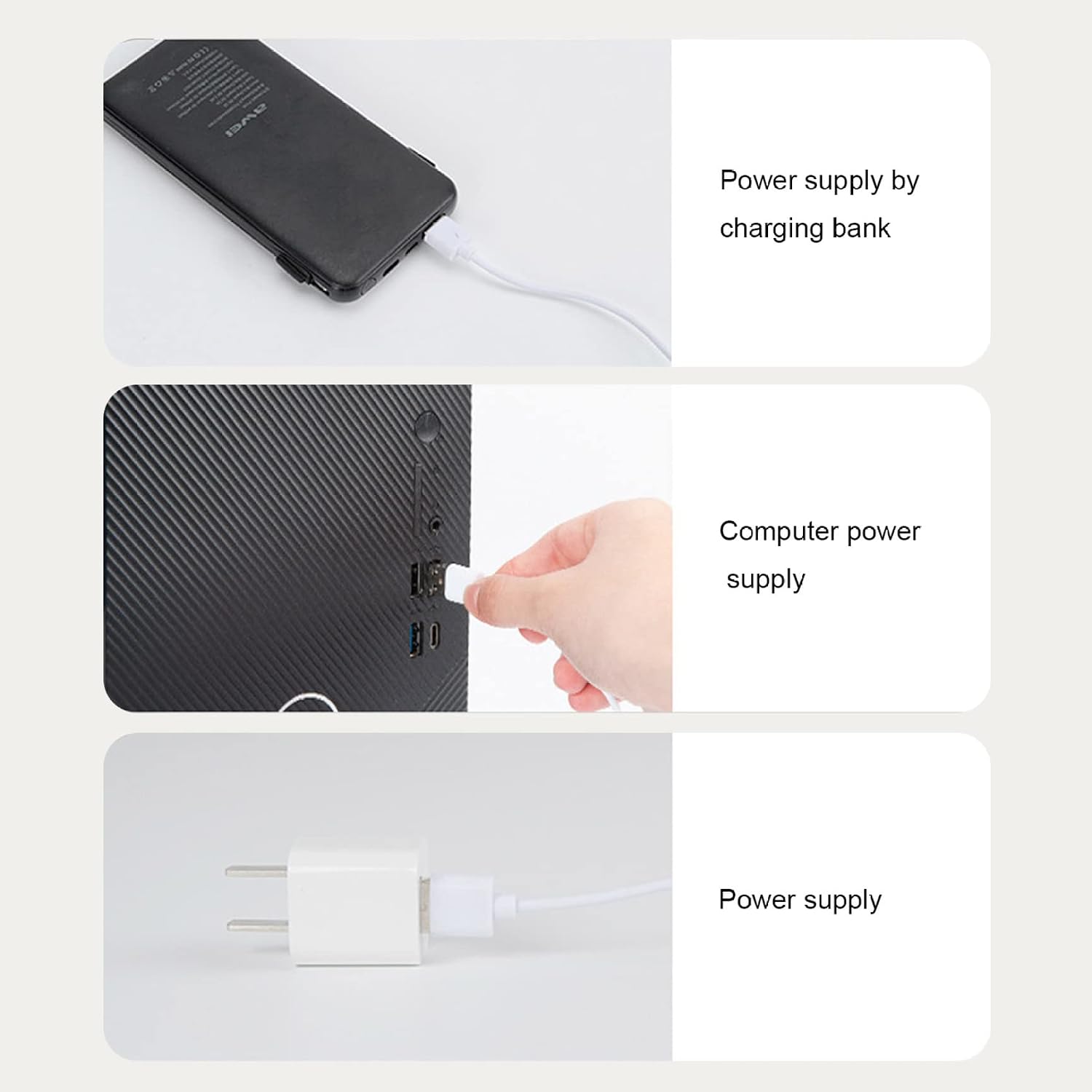  Climatiseur, Mini Refroidisseur D'air Avec Réservoir D'eau De 270 Ml, USB Chargement De Refroidisseur D'air évaporatif à 3 Vitesses, Refroidissement Personnel Silencieux, Bureau Pour Le Bureau à Domi
