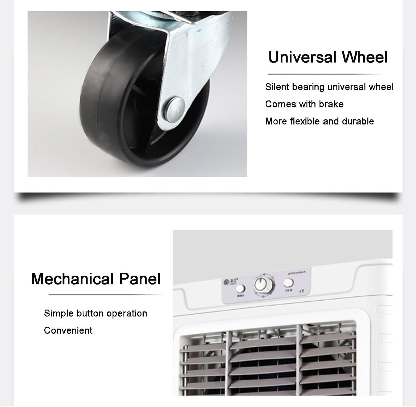  Refroidisseur D'air évaporatif Industriel, Ventilateur De Refroidissement Mobile à Volume D'air élevé, Refroidisseur De Marais Portable Réglable à 3 Vitesses Pour Les Usines, Les Ateliers Et Les Grand