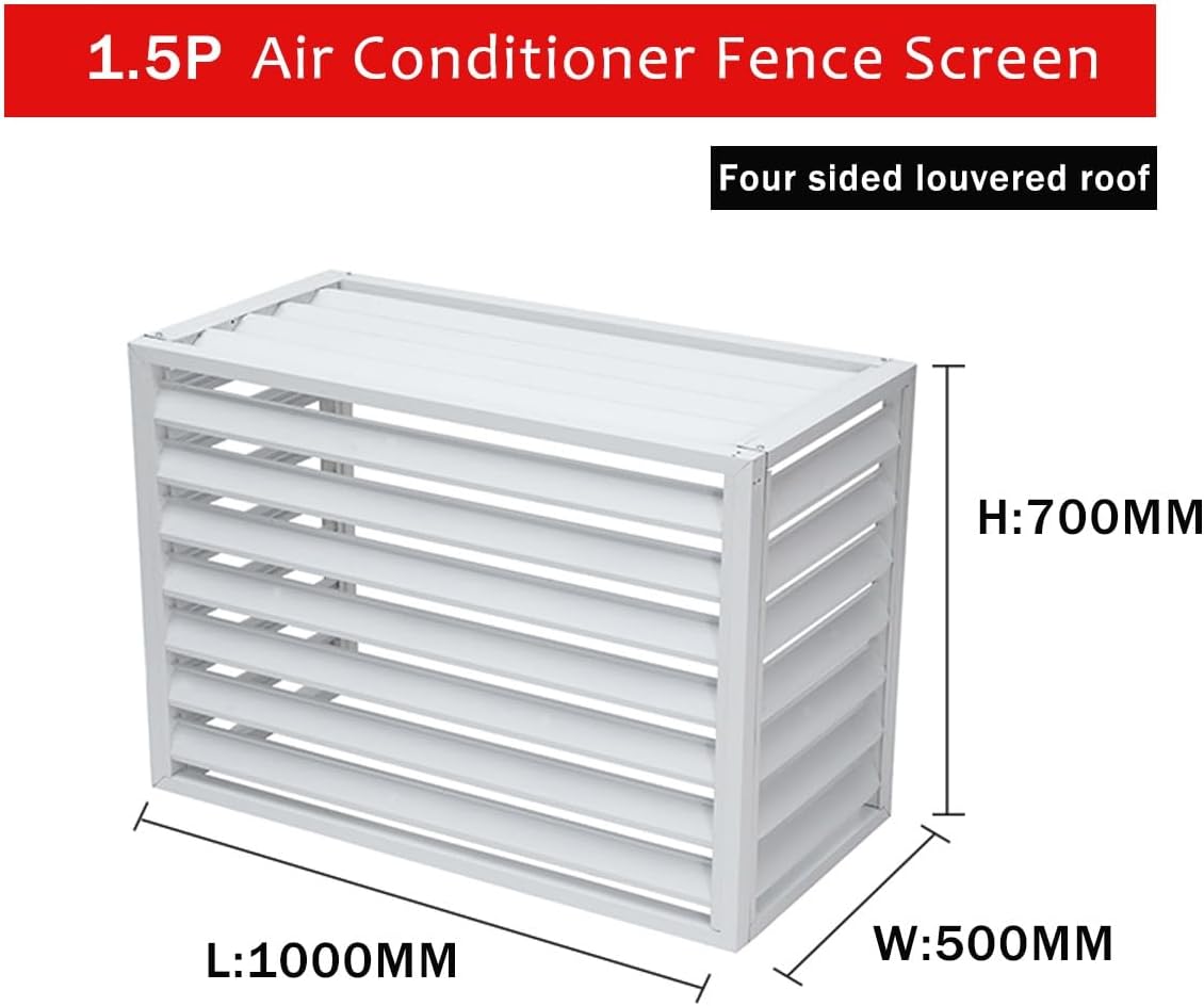 GENERIC Brise-vue Marron En Alliage D'aluminium 1,5P Pour Climatiseur Extérieur – Housse Pour Condensateur, Empêche Le Feuillage Et Les Débris, Design Résistant Aux Intempéries