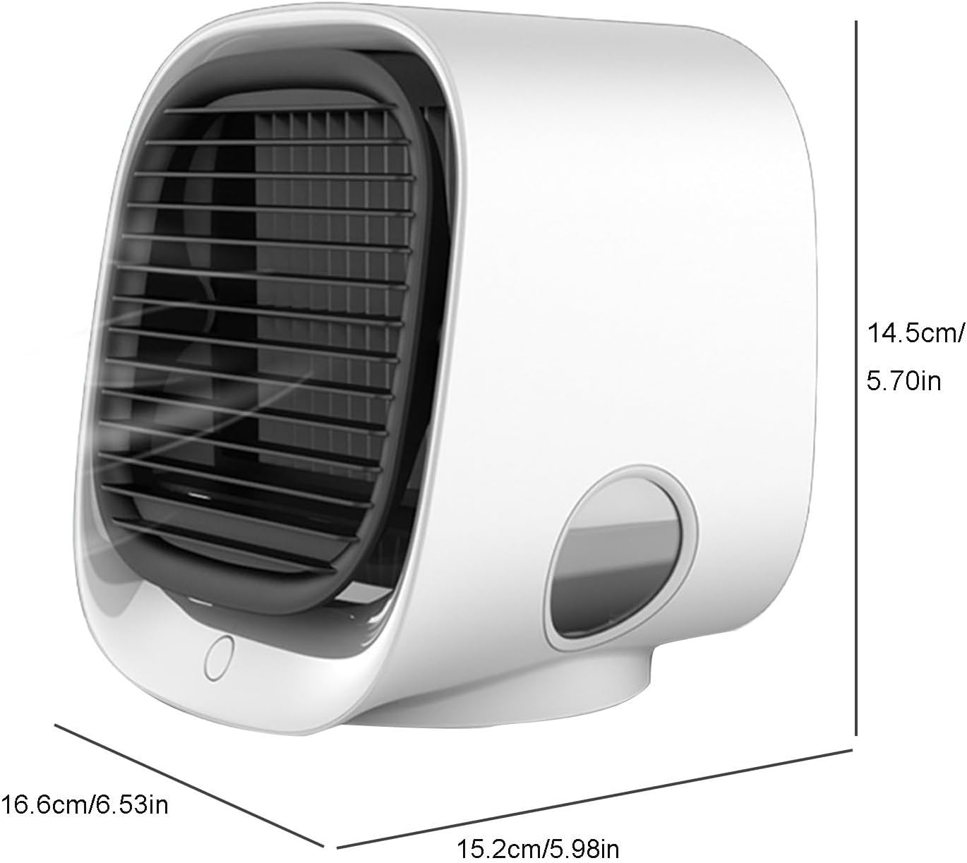  Mini Climatiseur Portable Blanc - Climatiseur Mobile Silencieux Sans Évacuation | 4 En 1 Rafraichisseur D'air & Petit Humidificateur Avec 3 Vitesses, Veilleuse & Rechargeable USB (2PC)