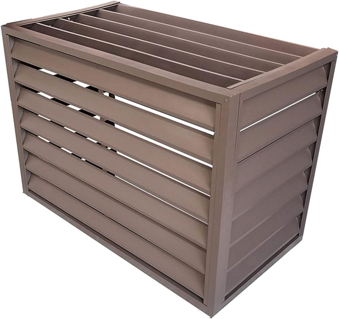 GENERIC Housse En Alliage D'aluminium Pour Climatiseur De Fenêtre – Protection Contre La Pluie Et Les Intempéries Pour Cacher L'unité De Climatisation à L'intérieur Et à L'extérieur – Couleur Marron