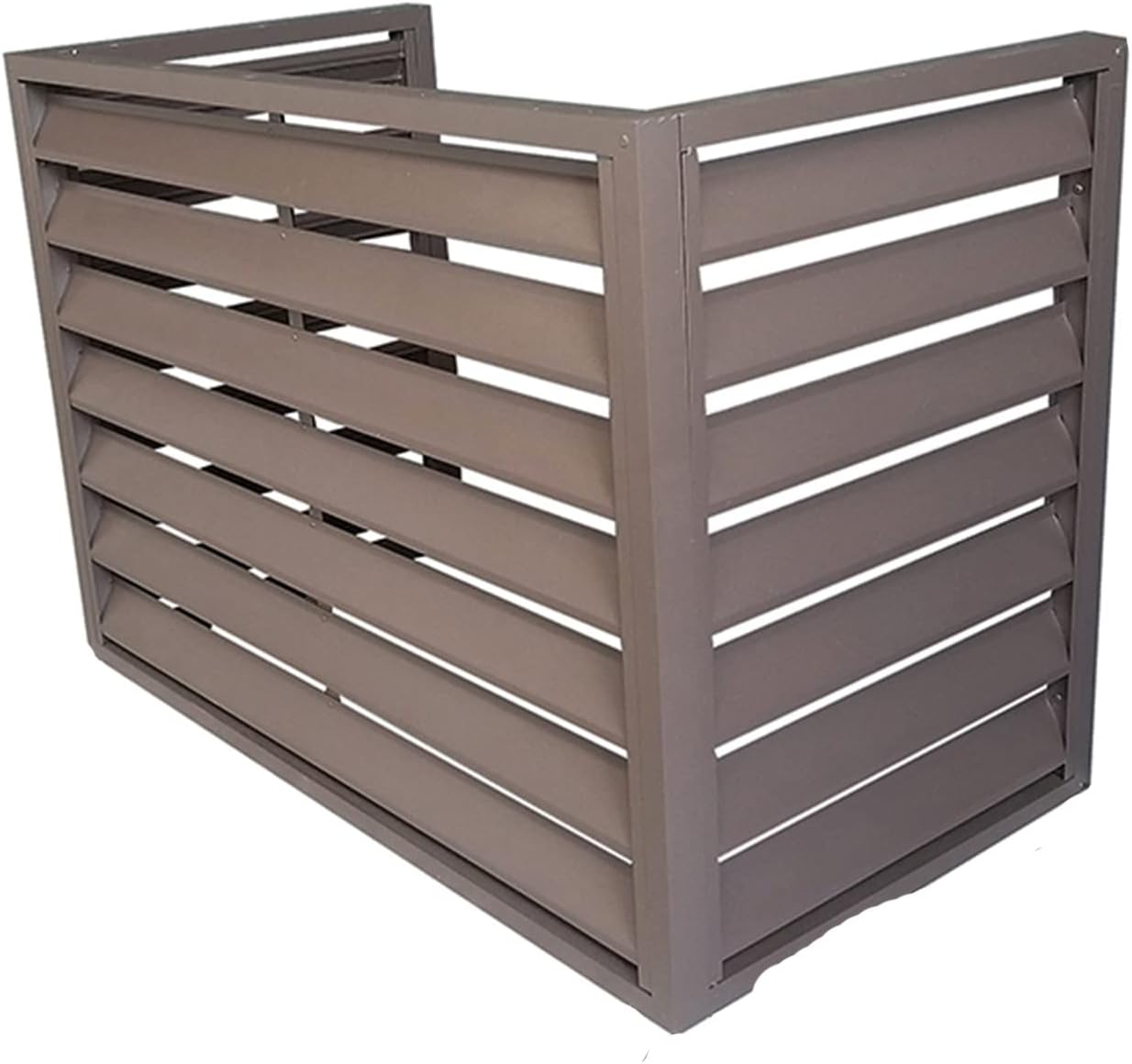 GENERIC Housse De Climatiseur Extérieur – Écran De Clôture En Alliage D'aluminium Et Volets Métalliques Anti-corrosion Pour Unités Extérieures Marron Taille 2-3P : L1