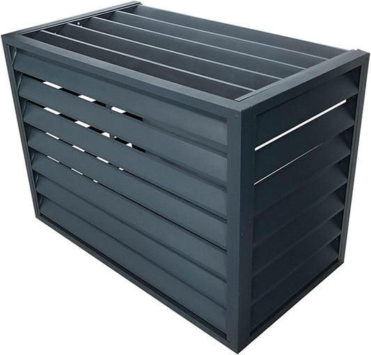  Housse De Climatiseur Extérieur Et écran De Clôture – Volets En Alliage D'aluminium Avec Support En Métal Pour Plantes Anti-corrosion – Convient Aux Unités 1,5P.