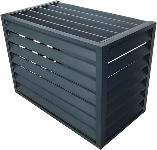  Housse De Climatiseur Extérieur Et écran De Clôture – Volets En Alliage D'aluminium Avec Support En Métal Pour Plantes Anti-corrosion – Convient Aux Unités 1,5P.