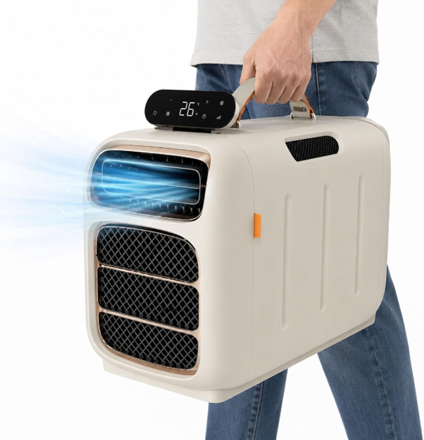  4700BTU Portable AC Pour VR, Tentes, Camping-Cars, 4-en-1 Chauffage De Refroidissement Déshumidifiant, Calme 45dB, Climatiseur Mobile Compact Pour Petits Espaces, 86-108 Pieds Carrés