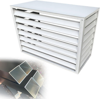  Housse De Protection En Aluminium Pour Climatiseur Intérieur Et Extérieur, Support De Pot De Fleurs, 100 X 50 X 70 Cm Et 110 X 60 X 80 Cm, Résistant Aux Intempéries, Blanc
