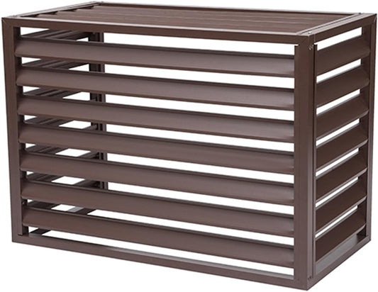 GENERIC Brise-vue Marron En Alliage D'aluminium 1,5P Pour Climatiseur Extérieur – Housse Pour Condensateur, Empêche Le Feuillage Et Les Débris, Design Résistant Aux Intempéries