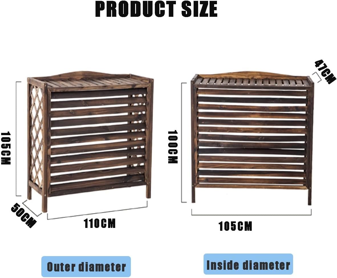  Housses De Climatisation, Clôture D'intimité Extérieure, Support De Fleurs En Bois Massif, Cadre Extérieur De Climatiseur, Housse De Climatisation De Clôture Pour G