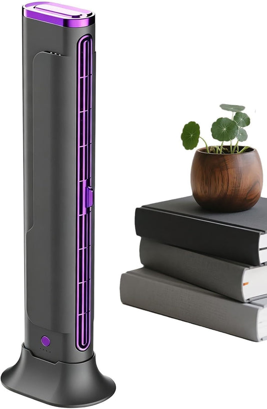  Petit Climatiseur Portable - Appareil Tour Compact Portable Rechargeable USB Sans Pales,ventilateur Climatiseur - Pour Bureau Extérieur Intérieur Voyage Camping-Car Garage Atelier Dortoir Cuisine
