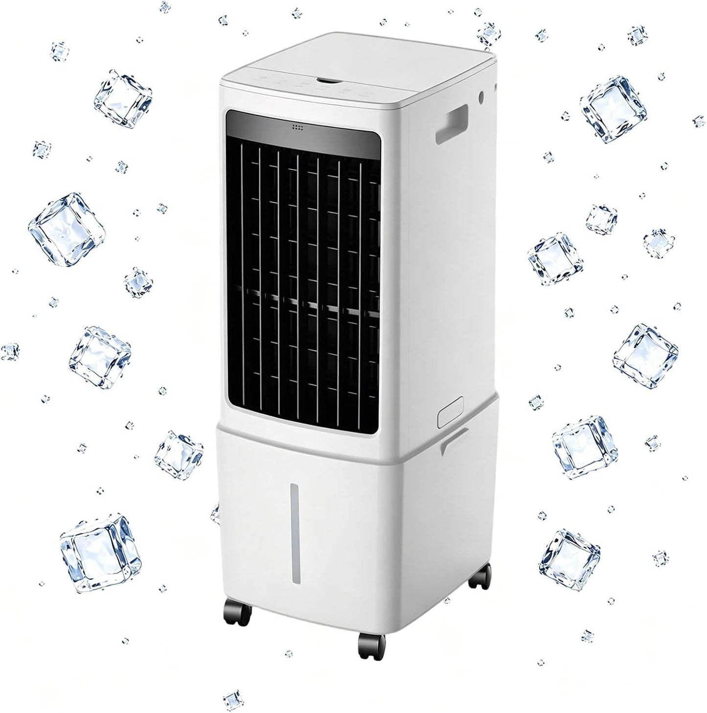 GENERIC Refroidisseur D'évaporation Portable 12L Avec Télécommande Et Minuterie, Ventilateur De Climatiseur Basse énergie Avec Roues, Brime Silencieux Pour La Chambre De Bureau à Domicile