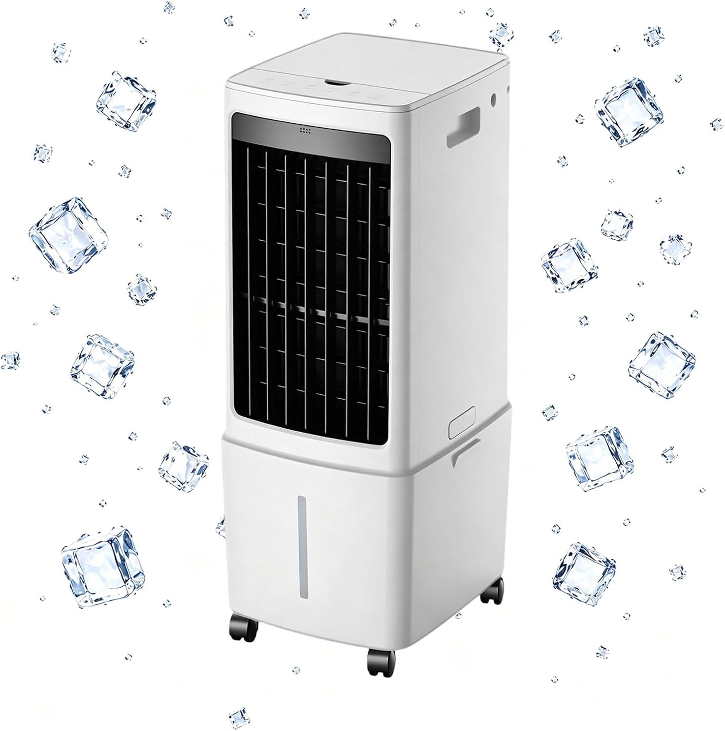 GENERIC Refroidisseur D'évaporation Portable 12L Avec Télécommande Et Minuterie, Ventilateur De Climatiseur Basse énergie Avec Roues, Brime Silencieux Pour La Chambre De Bureau à Domicile
