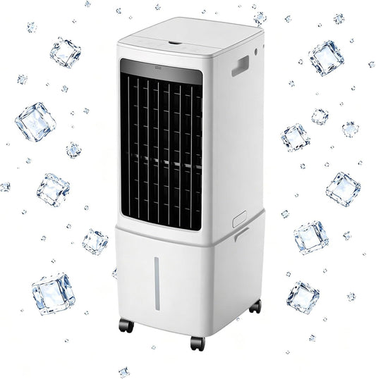 GENERIC Refroidisseur D'évaporation Portable 12L Avec Télécommande Et Minuterie, Ventilateur De Climatiseur Basse énergie Avec Roues, Brime Silencieux Pour La Chambre De Bureau à Domicile