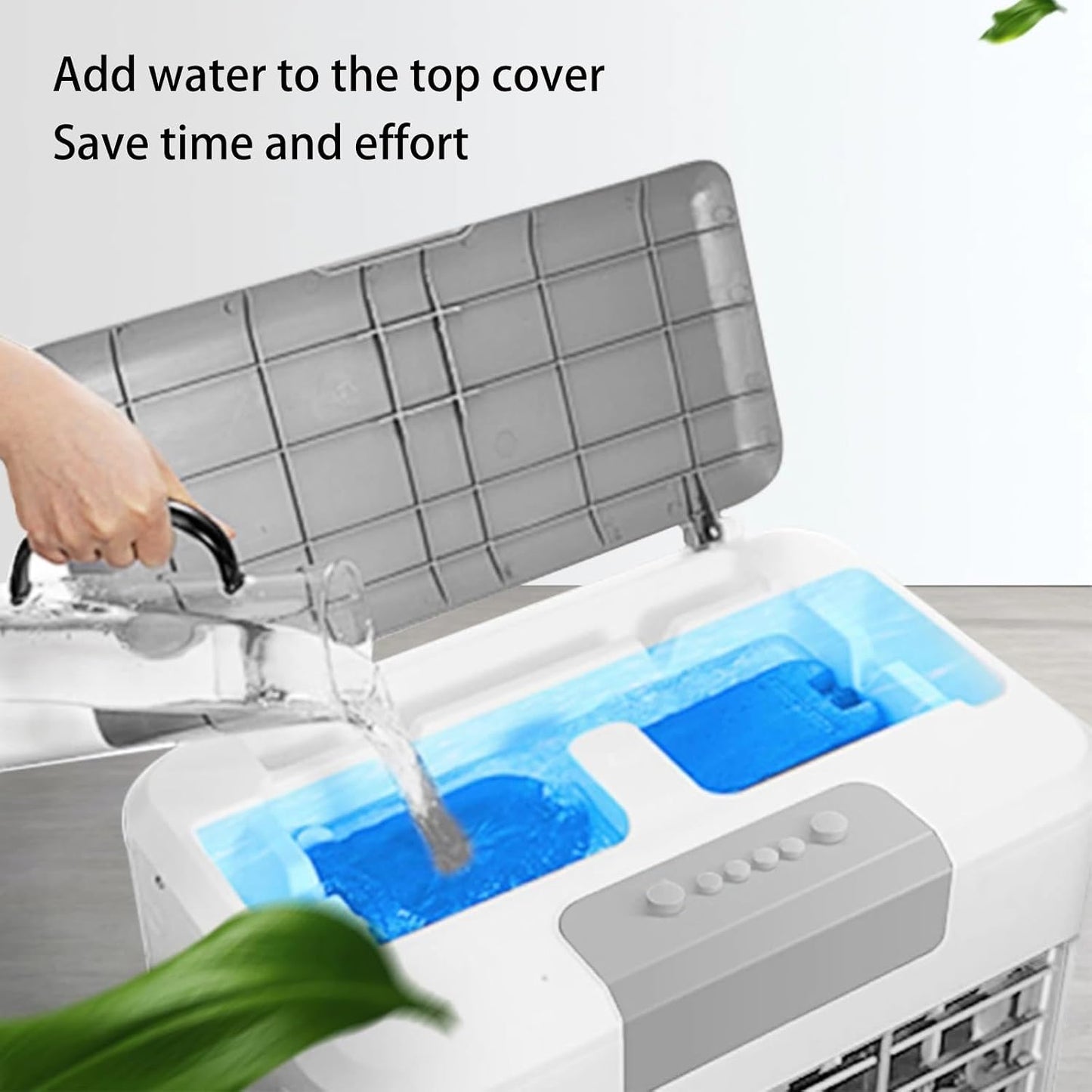  Climatiseur Sans Fenêtre, Refroidisseur De Marais Portable Avec Réservoir D'eau Et Blocs De Glace, Refroidisseur D'air Par Évaporation À 3 Vitesses Pour Chambre Et Bureau