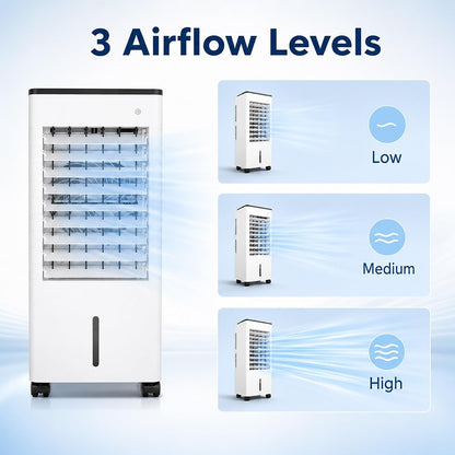 Rafraîchisseur D'Air, Climatiseur évaporatif, Remplissage D'Eau Par Le Haut, Pour Chambre, Salon, Refroidissement Intérieur