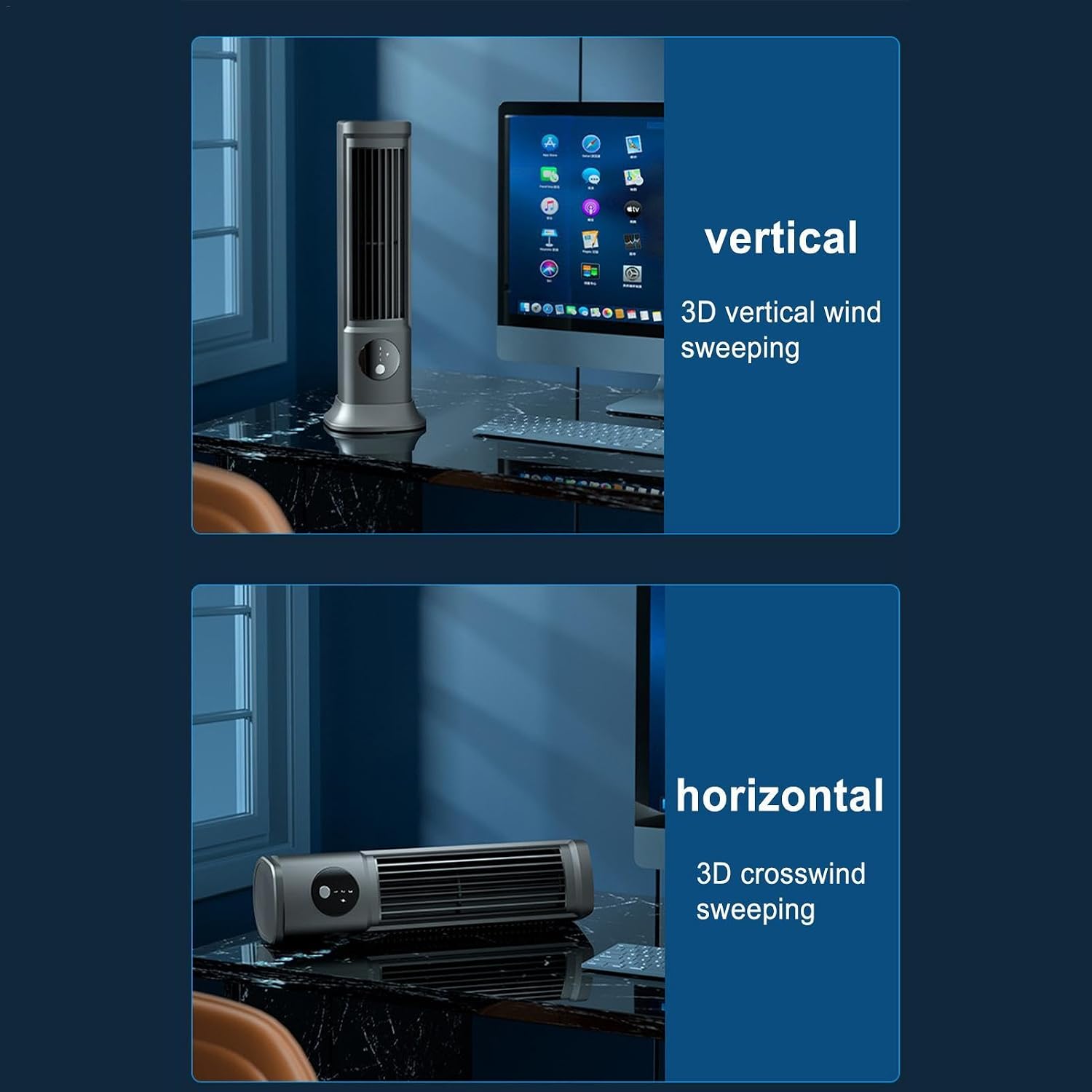 GENERIC Ventilateur De Climatiseur Portable Pour Voiture, Trois Vitesses Pour Petite Pièce AC, Refroidisseur D'air Rechargeable | Climatiseur Personnel, Climatiseur USB Avec Secouage Automatique De La Tête