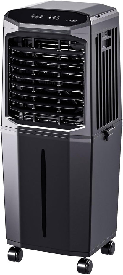 GENERIC Climatiseur Portable à évaporation Avec Réservoir De 60 L, Oscillation à 120°, Ultra Silencieux, Minuterie 12 H, Télécommande, Pour Appartement, Garage Ou Extérieur.