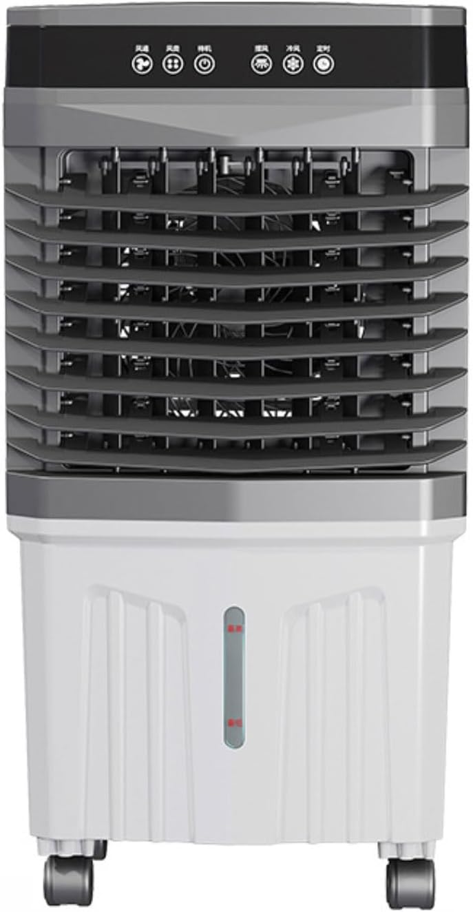 GENERIC Refroidisseur D'air Par évaporation Avec Réservoir D'eau, Climatiseur Portable, 3 Vitesses, Minuterie 12h, Poche De Glace, Oscillation à 120°, Idéal Pour Garage Et Usage Commercial