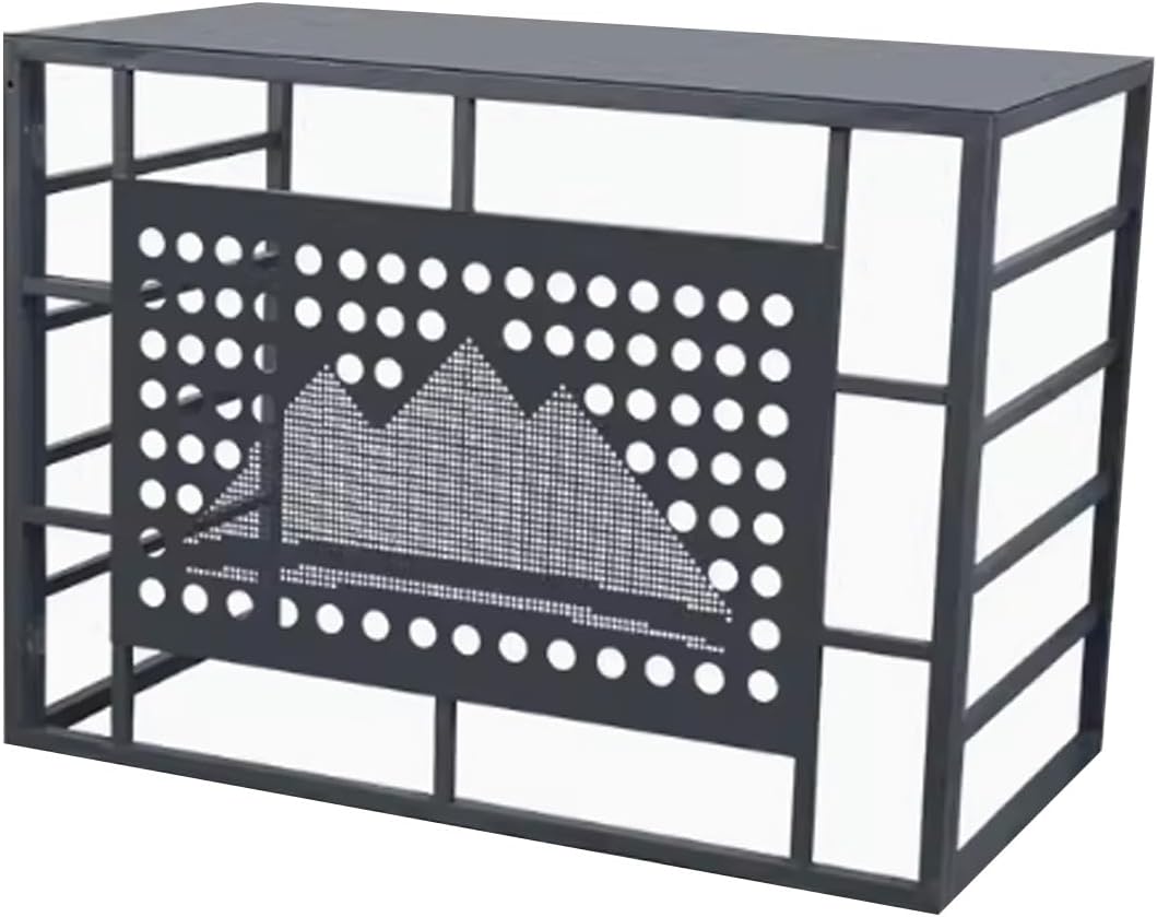  Mini Support De Clôture à Condensateur En Aluminium Pour Pompe à Chaleur Extérieure Réduction Du Bruit Noir 110 X 60 X 80 Cm – Protection Résistante Aux Intempéries Pour Climatiseurs