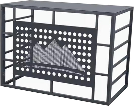  Mini Support De Clôture à Condensateur En Aluminium Pour Pompe à Chaleur Extérieure Réduction Du Bruit Noir 110 X 60 X 80 Cm – Protection Résistante Aux Intempéries Pour Climatiseurs