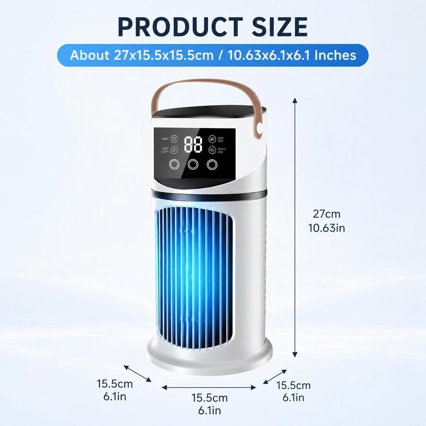  Climatiseurs Portatifs | 4 En 1 Climatiseur Portable | Ventilateur De Bureau Silencieux Rafraîchisseur D'Air | Rechargeable Par USB, Pour La Chambre, Le Bureau, La Maison