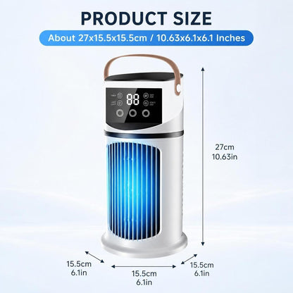  Climatiseurs Portatifs | 4 En 1 Climatiseur Portable | Ventilateur De Bureau Silencieux Rafraîchisseur D'Air | Rechargeable Par USB, Pour La Chambre, Le Bureau, La Maison