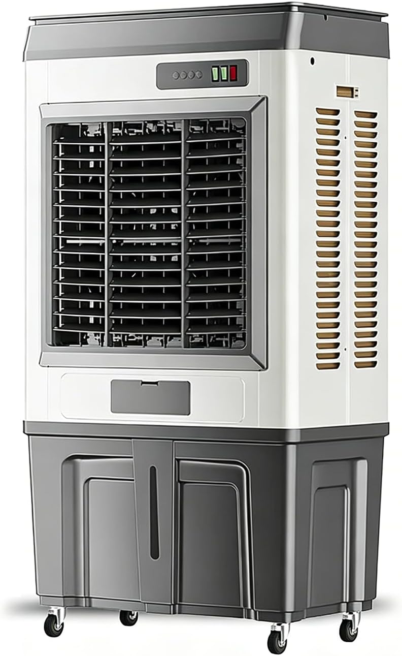 GENERIC Refroidisseur D'air Par évaporation Industriel, Ventilateur De Refroidissement à Eau Portable Avec Coussinets De Refroidissement à 3 Côtés, 3 Vitesses, Grand Réservoir D'eau Et Roues Pour Entrepôt
