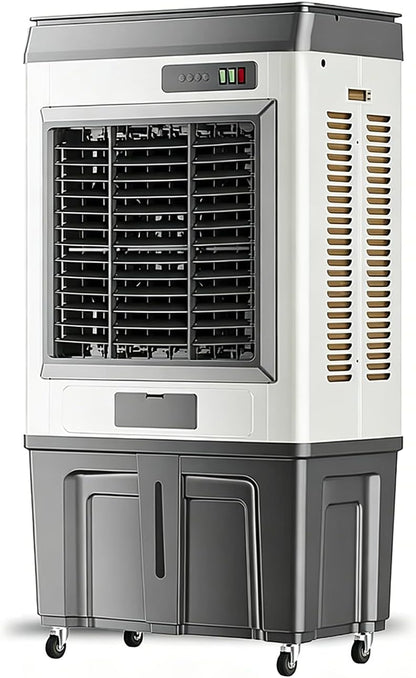 GENERIC Refroidisseur D'air Par évaporation Industriel, Ventilateur De Refroidissement à Eau Portable Avec Coussinets De Refroidissement à 3 Côtés, 3 Vitesses, Grand Réservoir D'eau Et Roues Pour Entrepôt