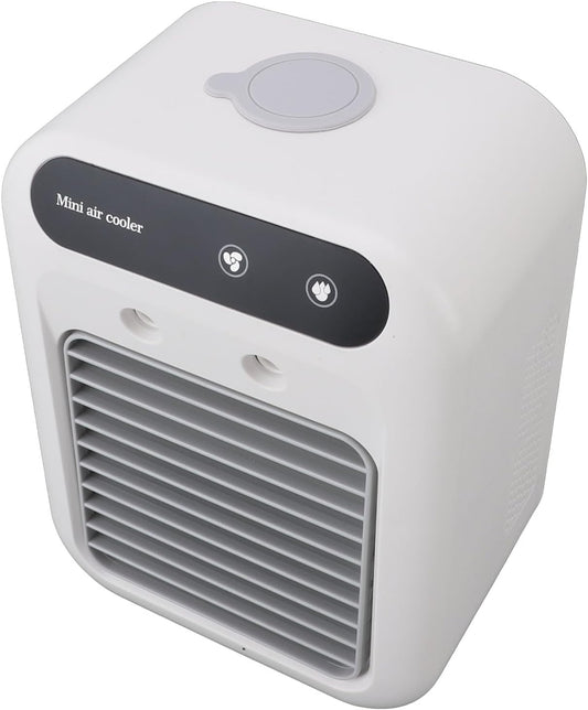  Yosoo Health Gear Climatiseur Portable, Ventilateur De Refroidissement Par évaporation En ABS Avec Réservoir D'eau De 500 Ml, 3 Vitesses, Batterie De 1200 MAh Pour Chambre, Bureau, Camping,